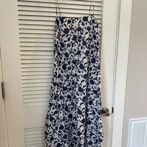 Zara Floral Spaghetti Strap Midi Dress